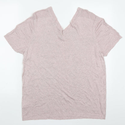 Kaleidoscope Womens Pink V-Neck  Viscose Pullover Jumper Size 16