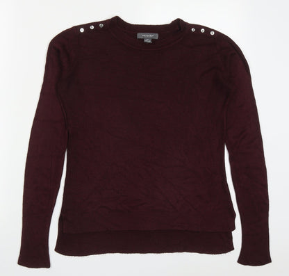 Primark Womens Red Round Neck  Acrylic Pullover Jumper Size 4   - Burgundy
