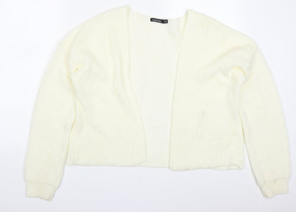 Boohoo Womens Ivory V-Neck  Acrylic Cardigan Jumper Size S   - Cream Colour
