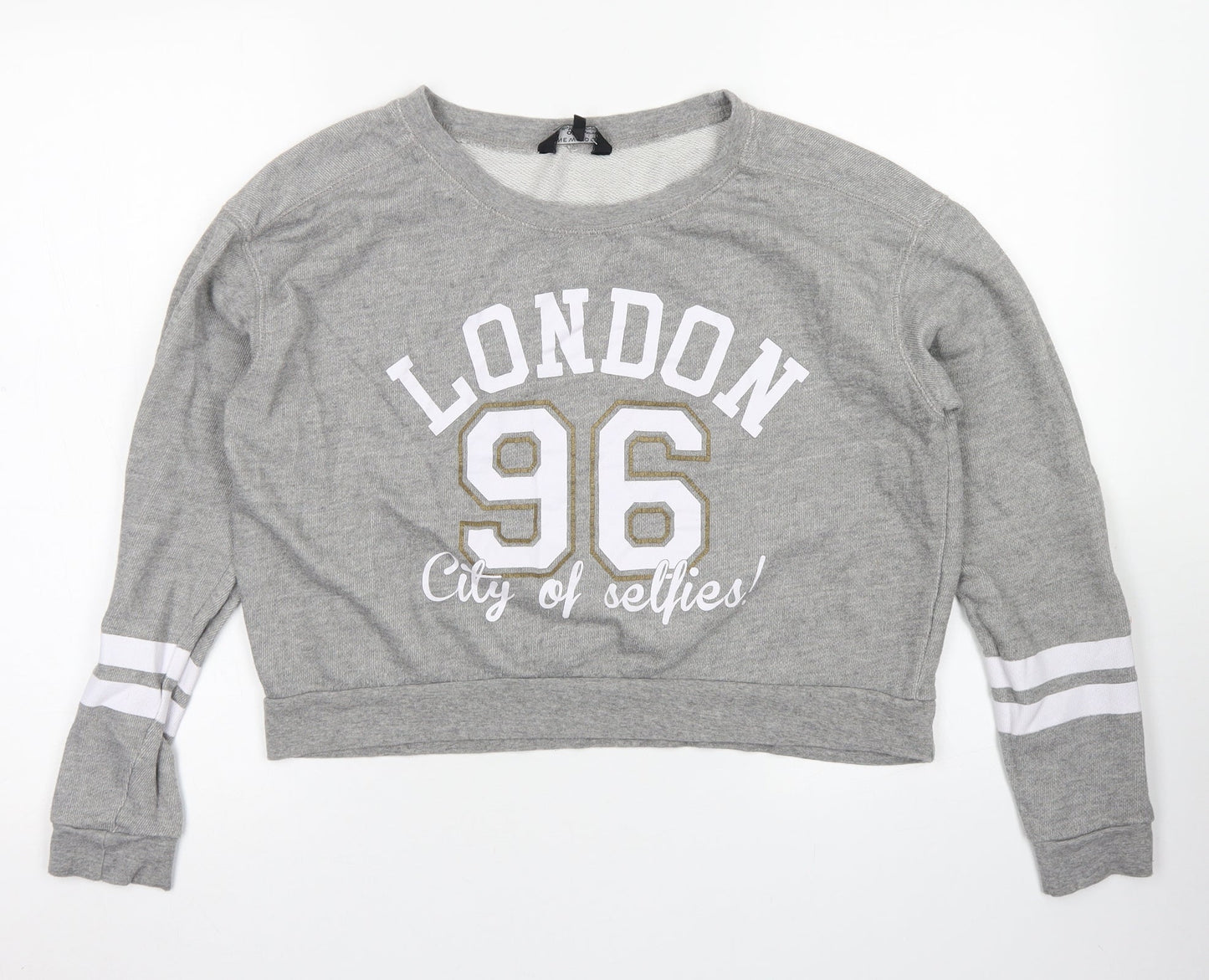 915 Generation Girls Grey  Cotton Pullover Sweatshirt Size 14-15 Years   - Cropepd