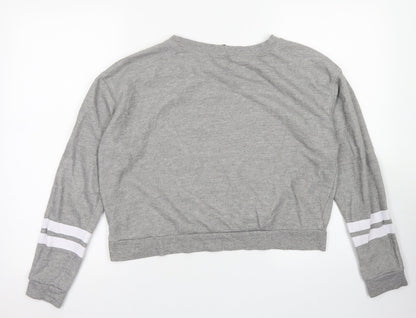 915 Generation Girls Grey  Cotton Pullover Sweatshirt Size 14-15 Years   - Cropepd