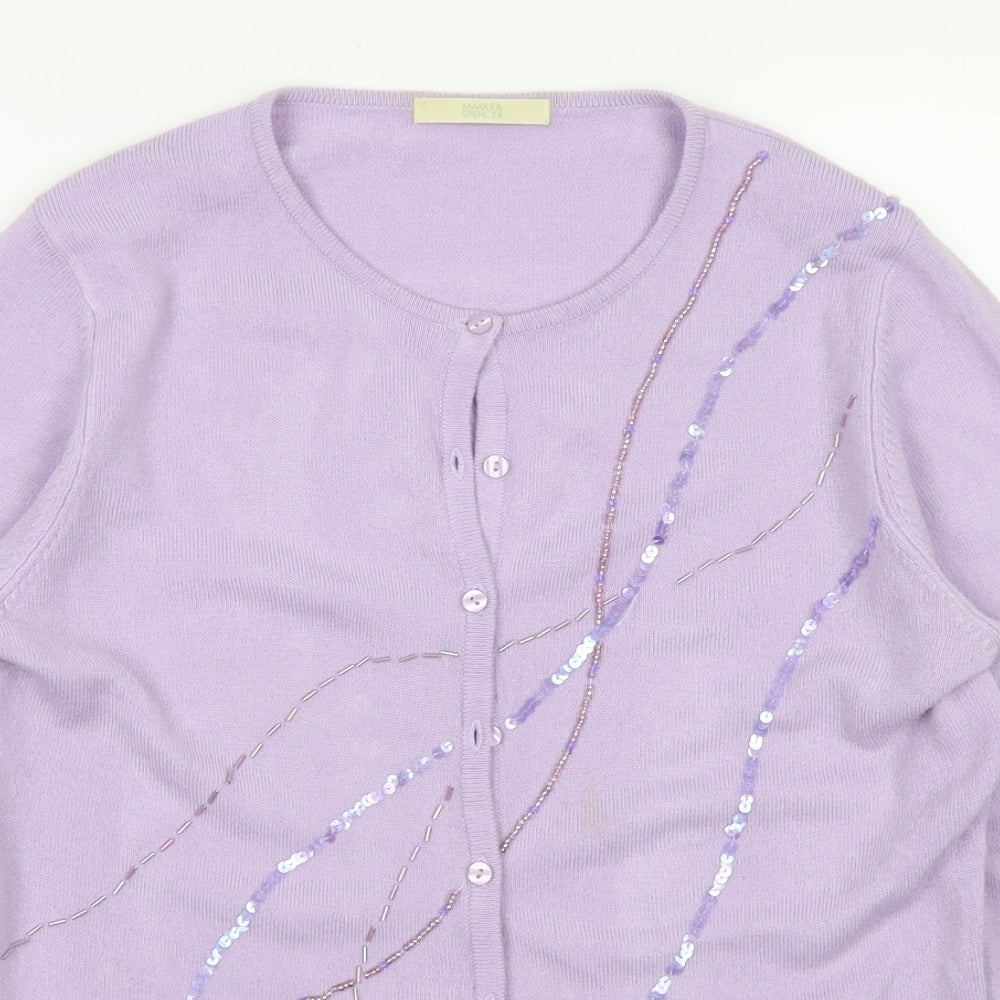 Womens UK Size 12 Marks & Spencer Purple Cardigan Jumper