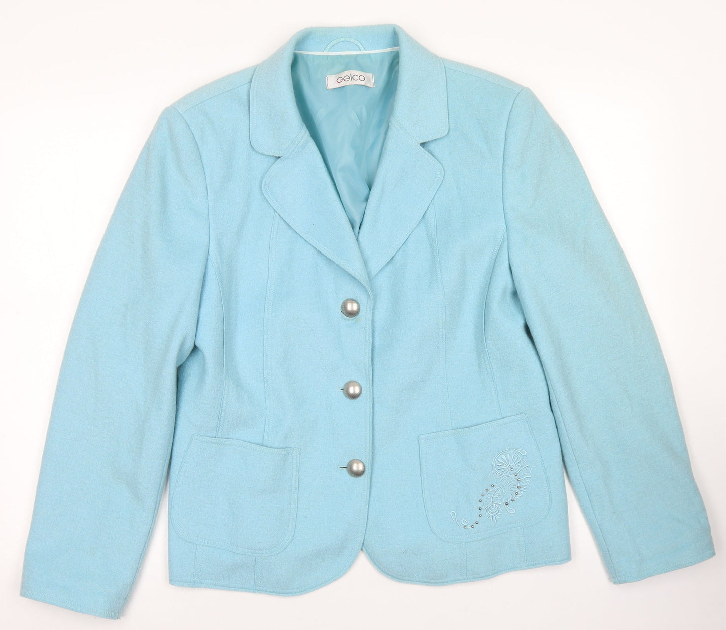 Womens UK Size 14 Gelco Regular Blue Blazer