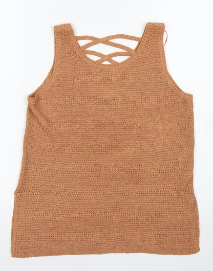 Womens UK Size 8 New Look Brown Vest Jumper