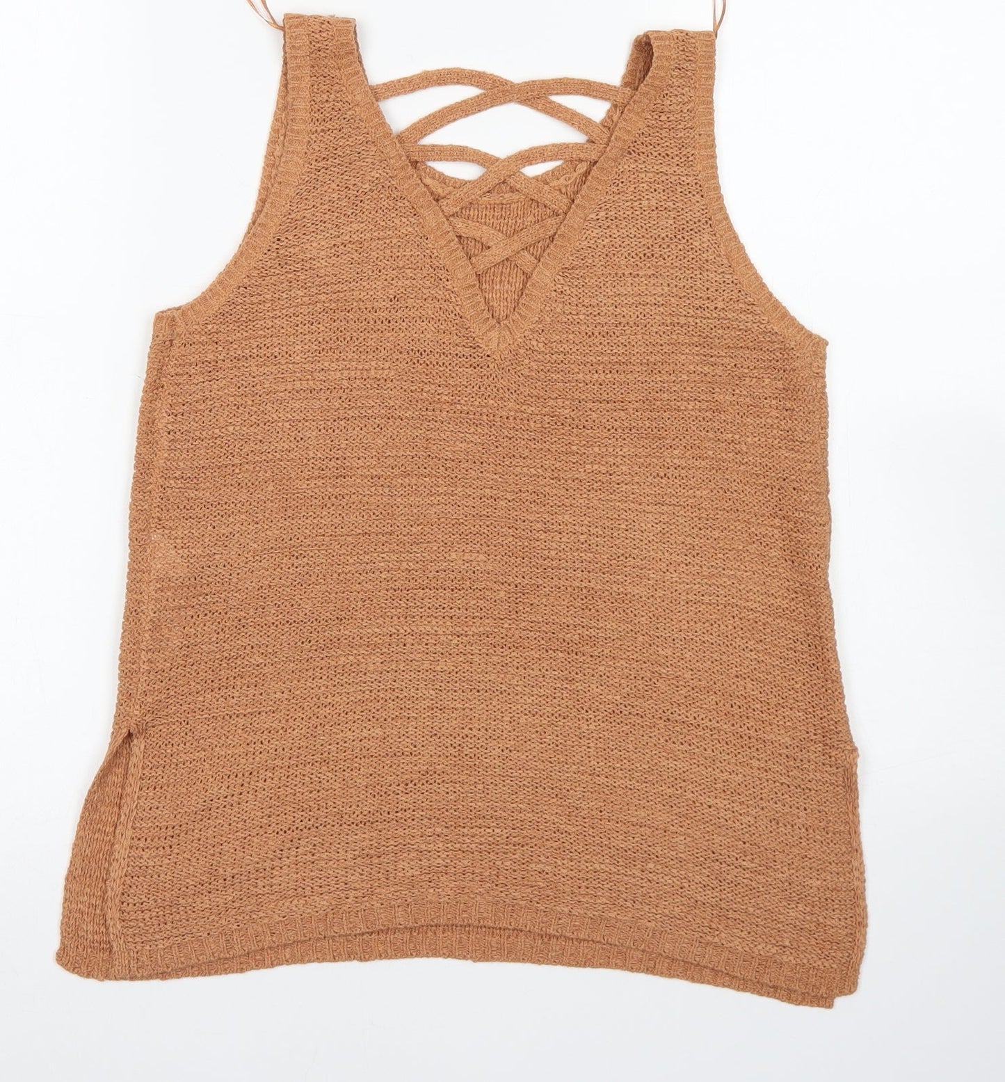 Womens UK Size 8 New Look Brown Vest Jumper