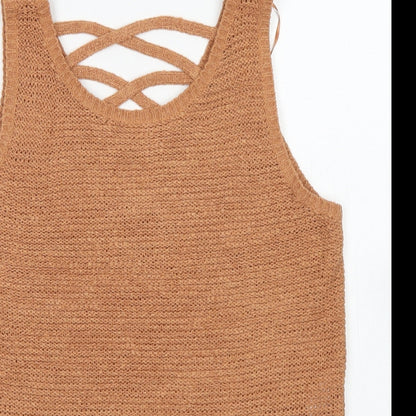 Womens UK Size 8 New Look Brown Vest Jumper