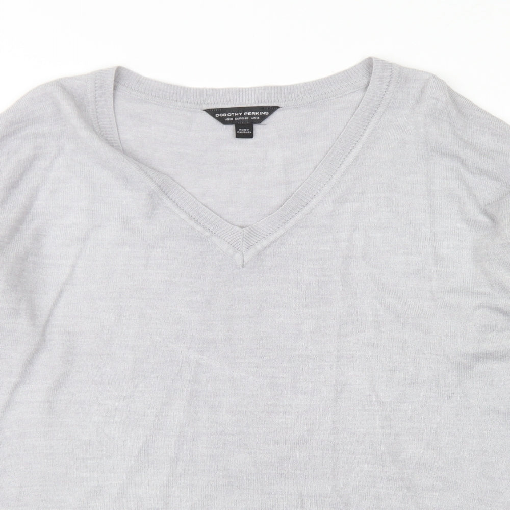 Womens UK Size 14 Dorothy Perkins Grey Pullover Jumper