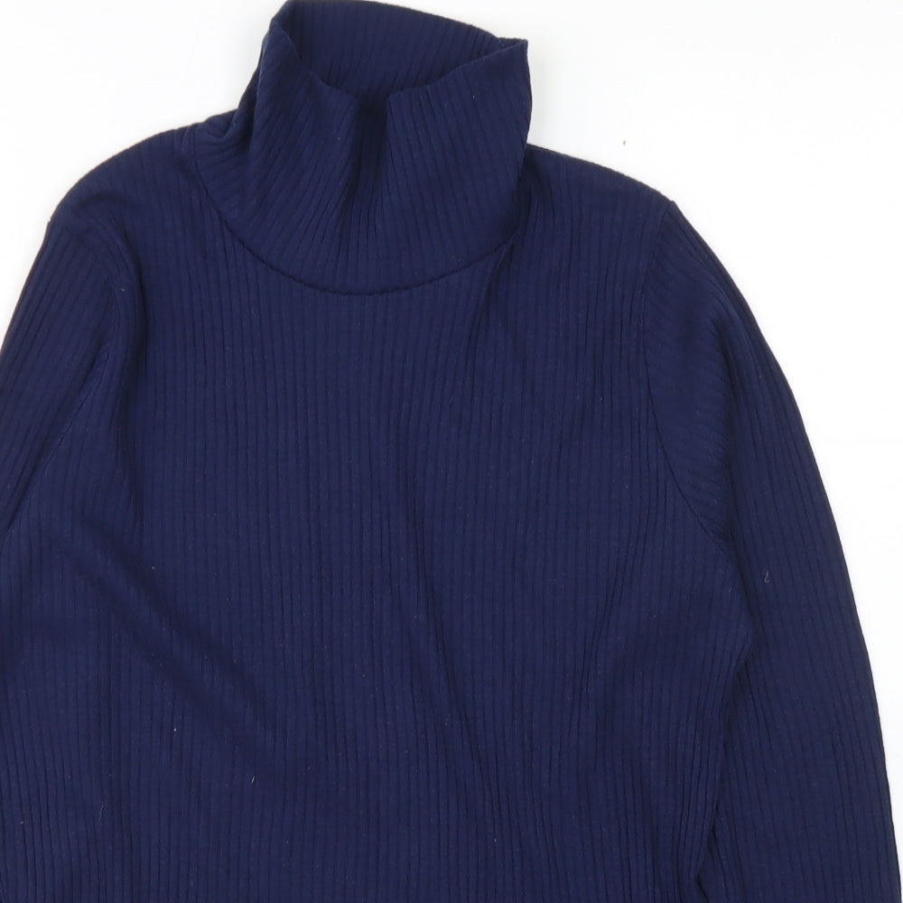 Avenue Womens Blue  Polyester Basic T-Shirt Size 12 High Neck