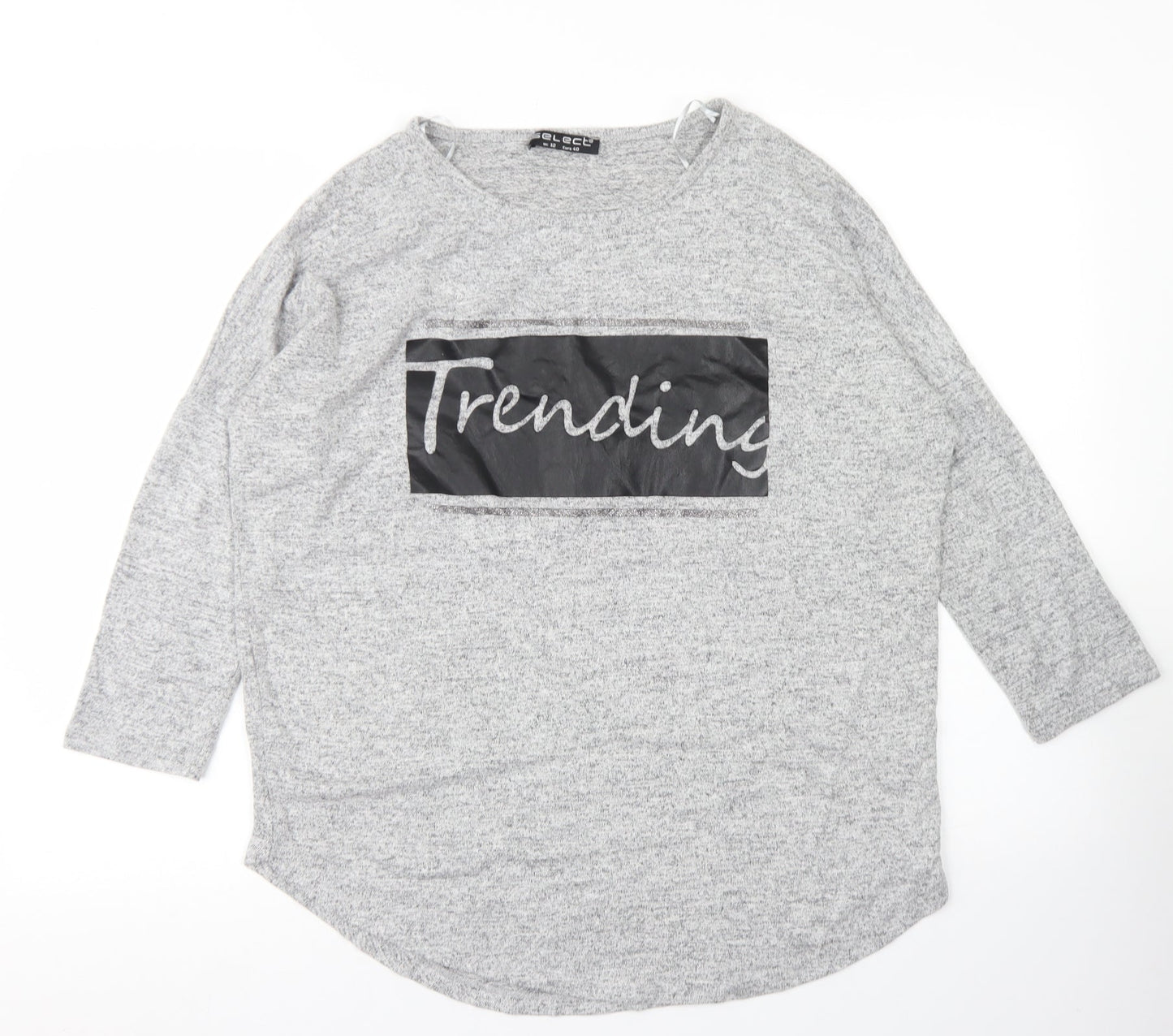 Womens UK Size 12 Select Grey Basic T-Shirt