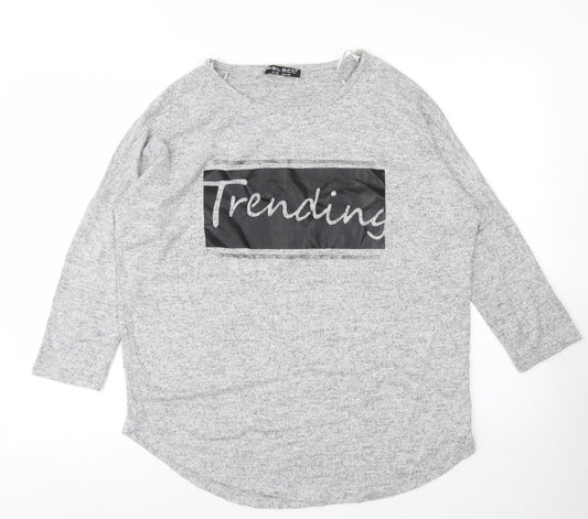 Womens UK Size 12 Select Grey Basic T-Shirt
