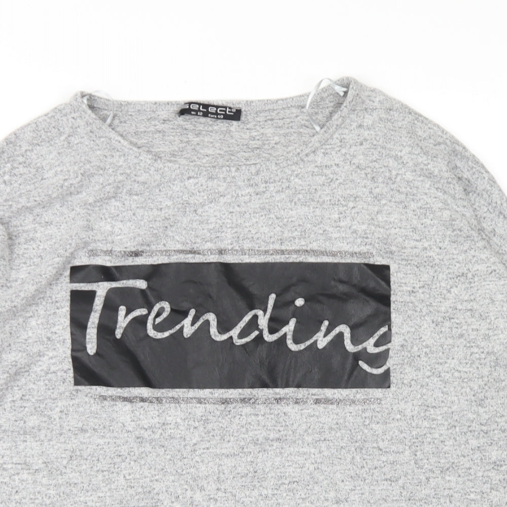 Womens UK Size 12 Select Grey Basic T-Shirt
