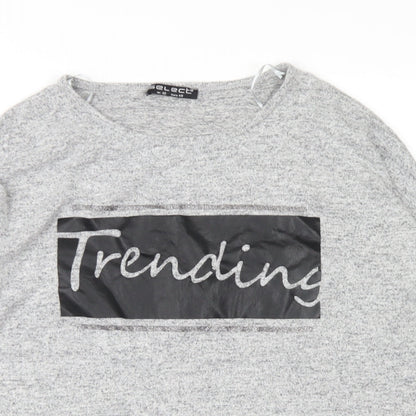 Womens UK Size 12 Select Grey Basic T-Shirt