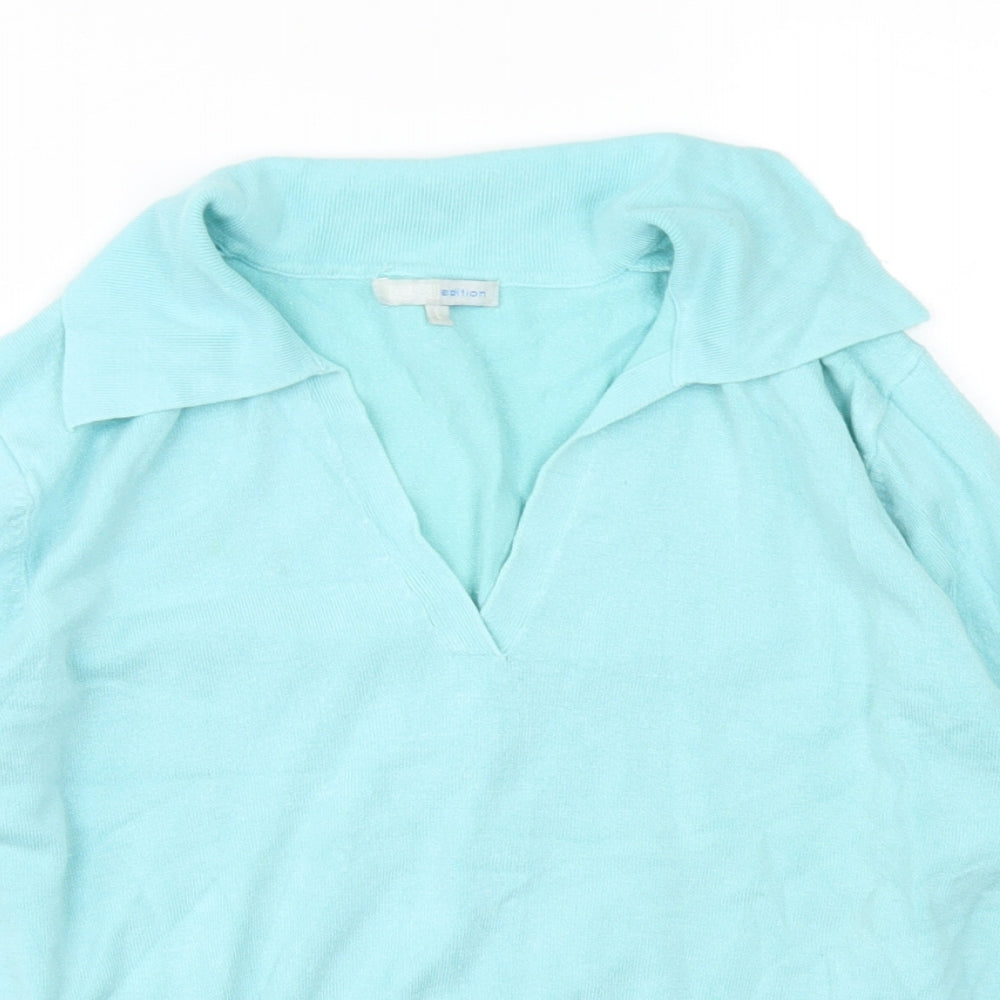 Womens UK Size L Nouveau Edition Blue Pullover Jumper