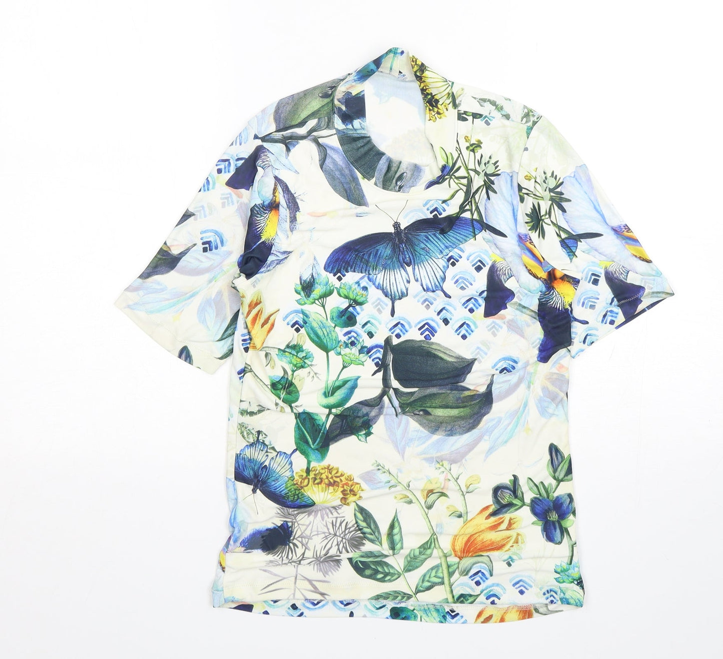 NEXT Girls Multicoloured Floral Polyester Basic T-Shirt Size 12 Years Round Neck