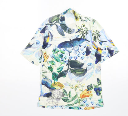 NEXT Girls Multicoloured Floral Polyester Basic T-Shirt Size 12 Years Round Neck