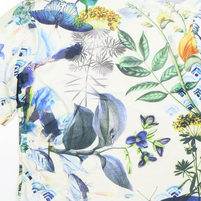 NEXT Girls Multicoloured Floral Polyester Basic T-Shirt Size 12 Years Round Neck