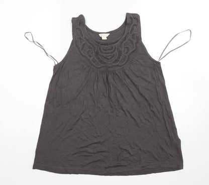 Womens UK Size 10 Monsoon Grey Basic Tank