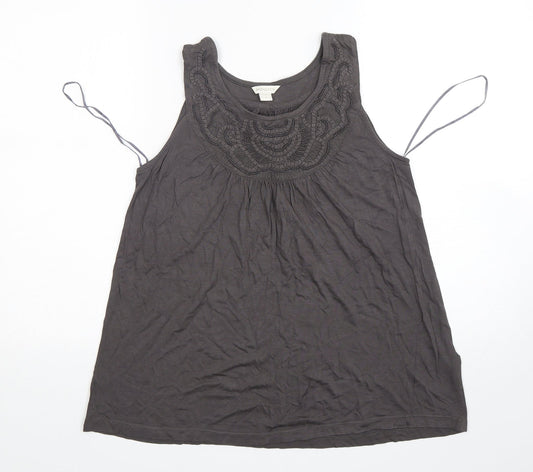 Womens UK Size 10 Monsoon Grey Basic Tank