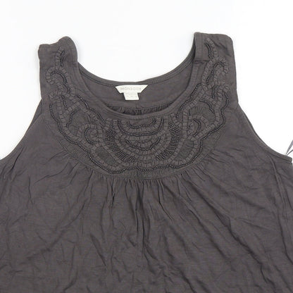 Womens UK Size 10 Monsoon Grey Basic Tank