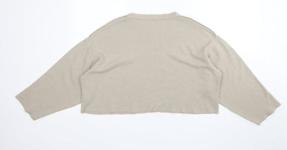 Zara Womens Green  Acrylic Pullover Sweatshirt Size S   - Cropped