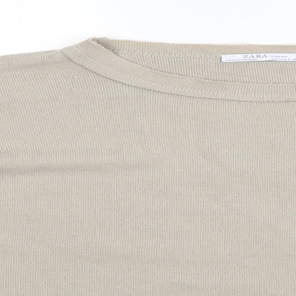 Zara Womens Green  Acrylic Pullover Sweatshirt Size S   - Cropped