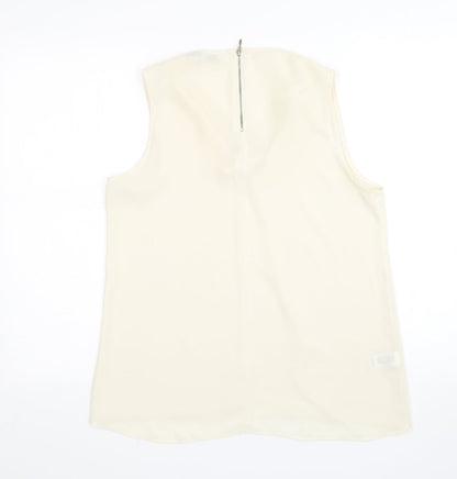 Womens UK Size 10 NEXT Beige Basic Blouse