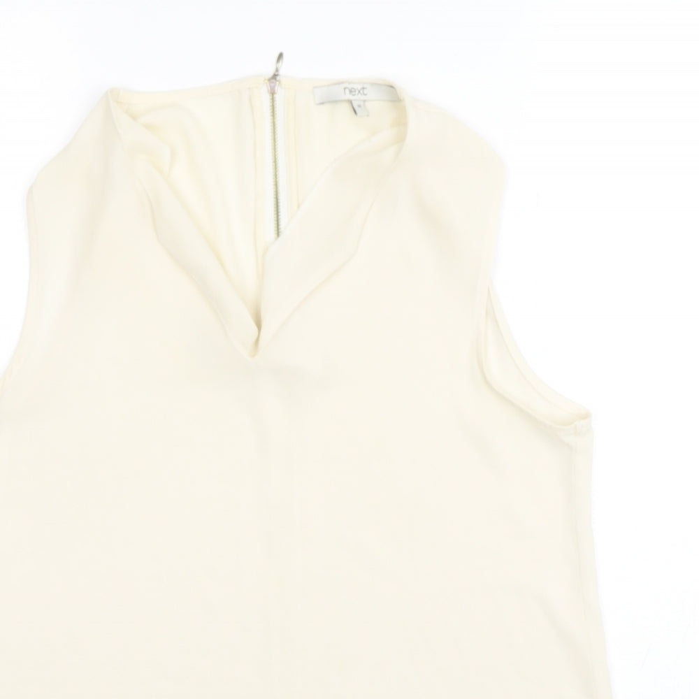 Womens UK Size 10 NEXT Beige Basic Blouse