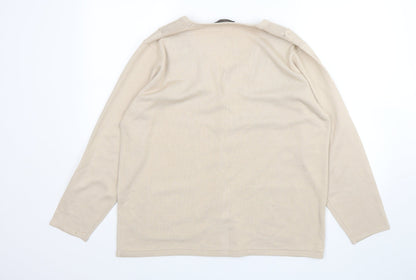 Womens UK Size L Alexara Beige Cardigan Jumper