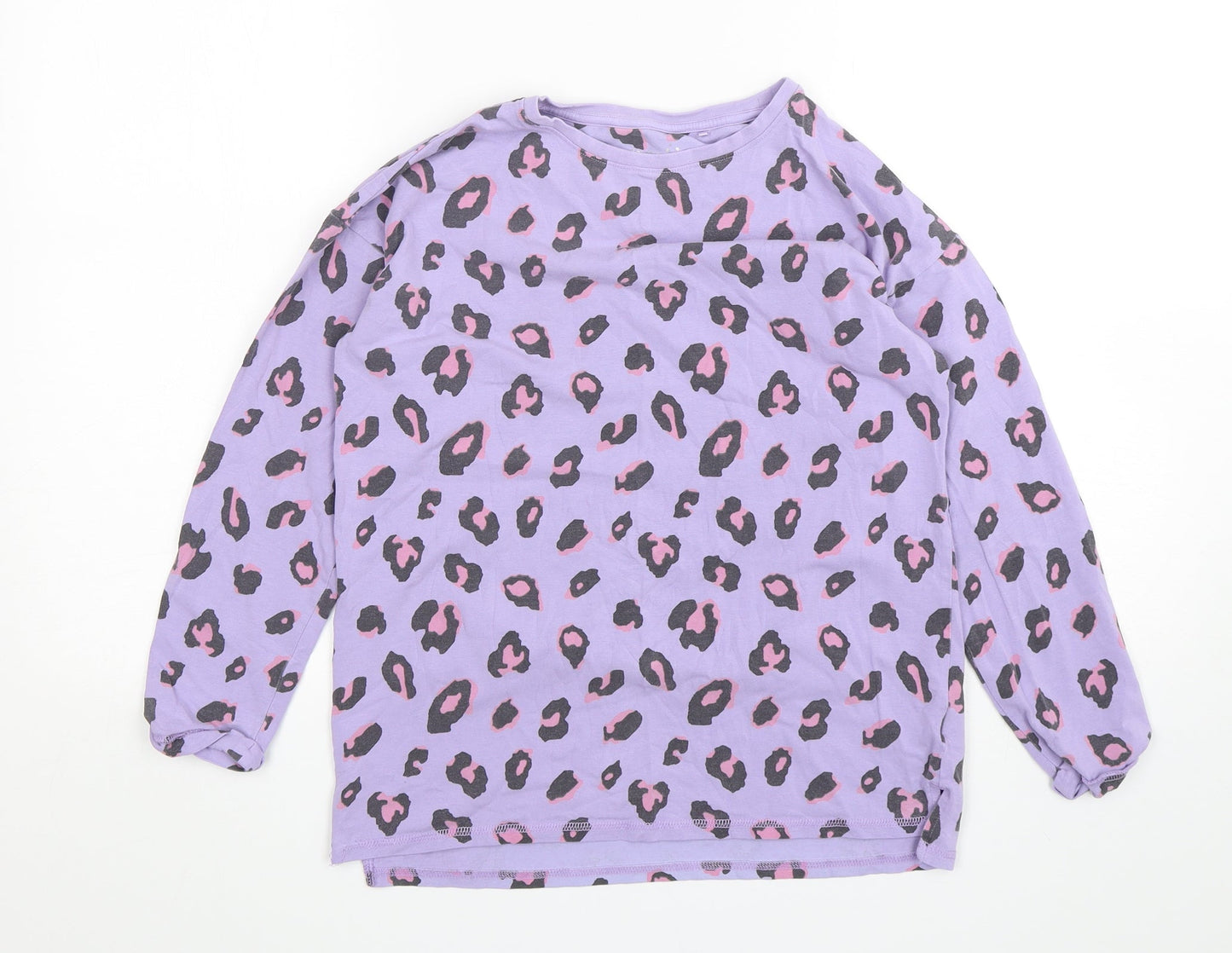NEXT Girls Purple Animal Print Cotton Top Pyjama Top Size 11 Years