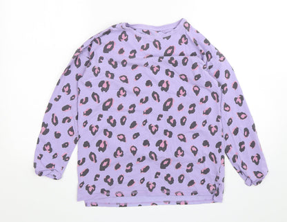 NEXT Girls Purple Animal Print Cotton Top Pyjama Top Size 11 Years