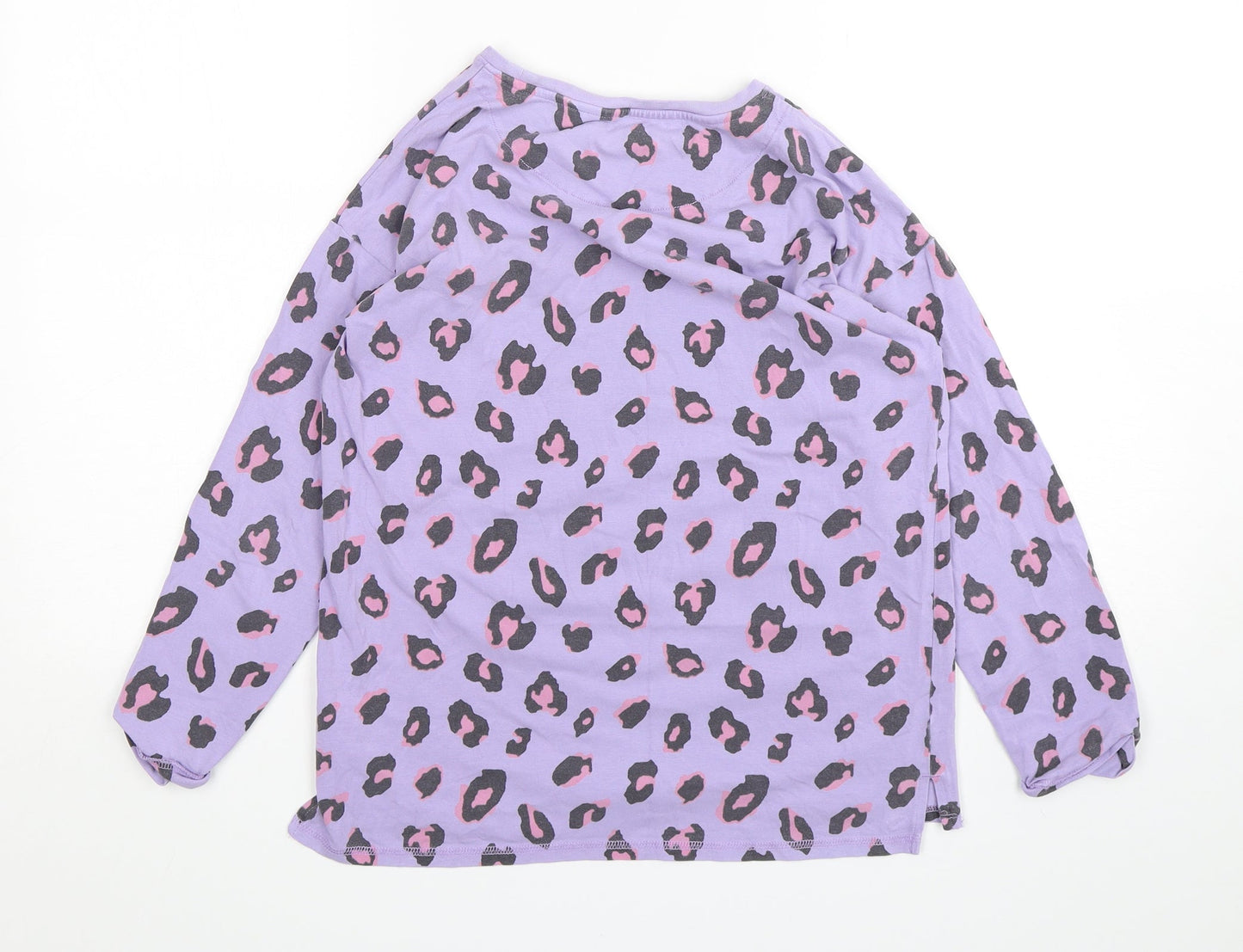 NEXT Girls Purple Animal Print Cotton Top Pyjama Top Size 11 Years