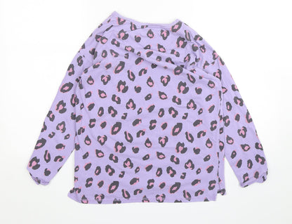 NEXT Girls Purple Animal Print Cotton Top Pyjama Top Size 11 Years