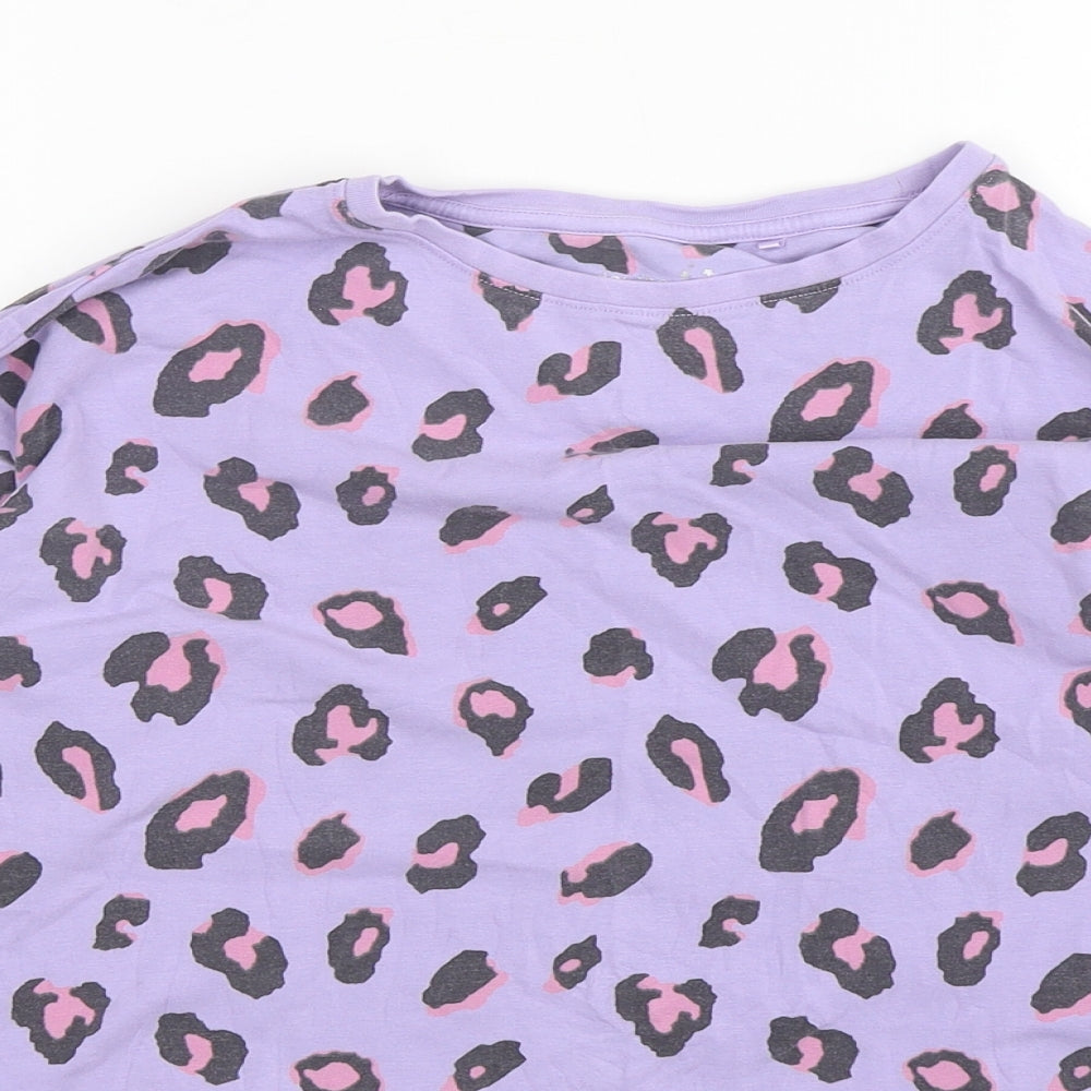 NEXT Girls Purple Animal Print Cotton Top Pyjama Top Size 11 Years