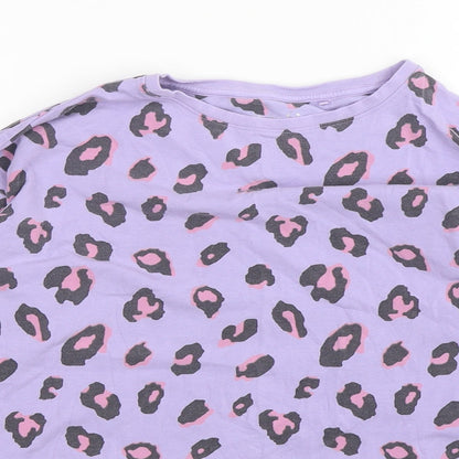NEXT Girls Purple Animal Print Cotton Top Pyjama Top Size 11 Years