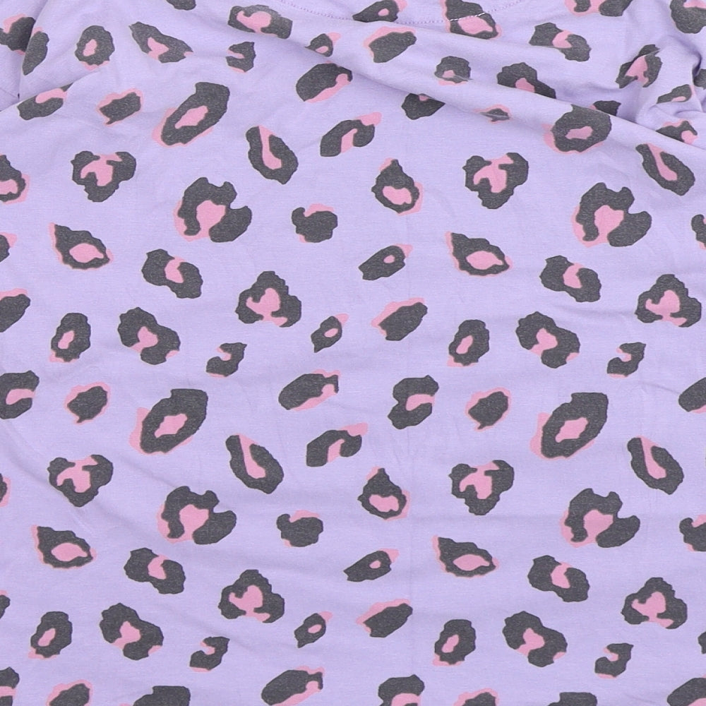 NEXT Girls Purple Animal Print Cotton Top Pyjama Top Size 11 Years