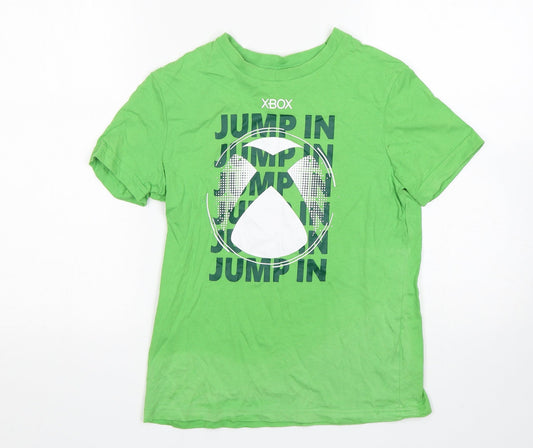 George Boys Green  Cotton Basic T-Shirt Size 10-11 Years Round Neck  - XBOX