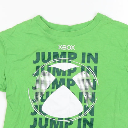 George Boys Green  Cotton Basic T-Shirt Size 10-11 Years Round Neck  - XBOX
