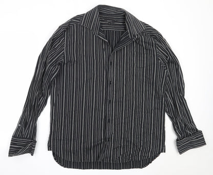 Mens UK Size L NEXT Black  Button-Up Long Sleeve Casual Shirt