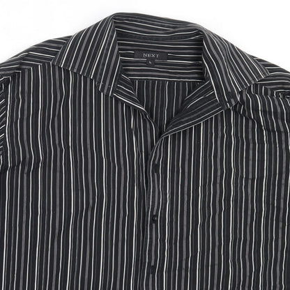 Mens UK Size L NEXT Black  Button-Up Long Sleeve Casual Shirt