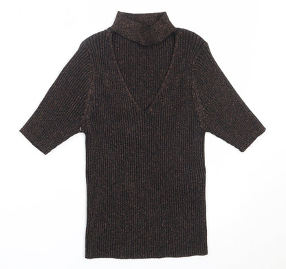 Womens UK Size 8 New Look Black Basic Blouse