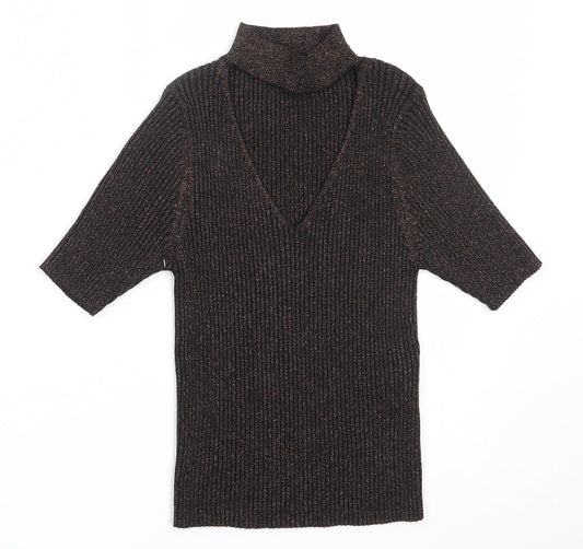 Womens UK Size 8 New Look Black Basic Blouse