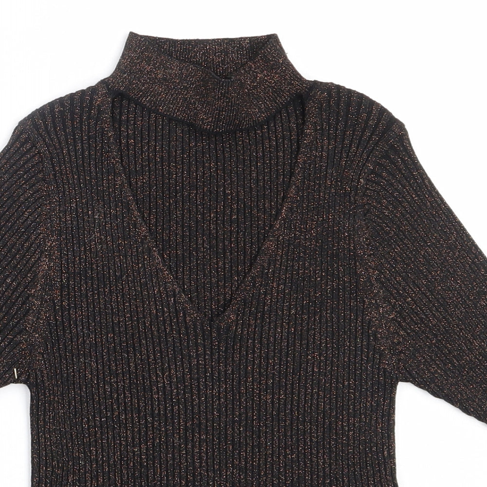 Womens UK Size 8 New Look Black Basic Blouse