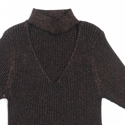 Womens UK Size 8 New Look Black Basic Blouse