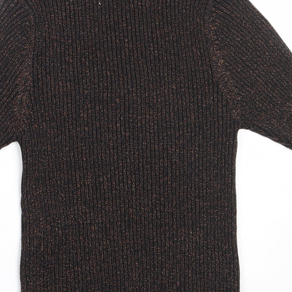 Womens UK Size 8 New Look Black Basic Blouse