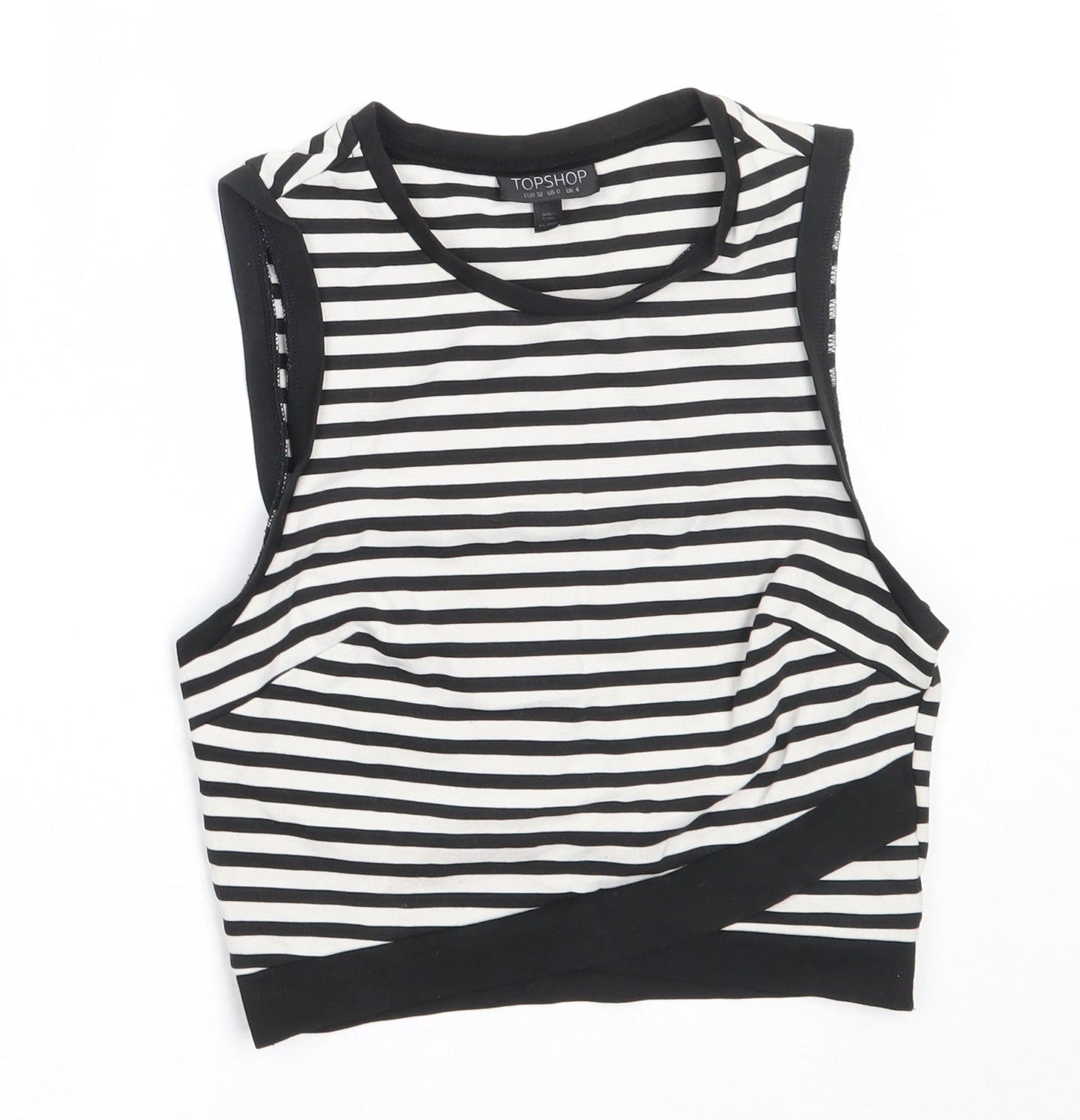 Womens UK Size 4 Topshop Black Basic Tank