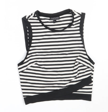 Womens UK Size 4 Topshop Black Basic Tank