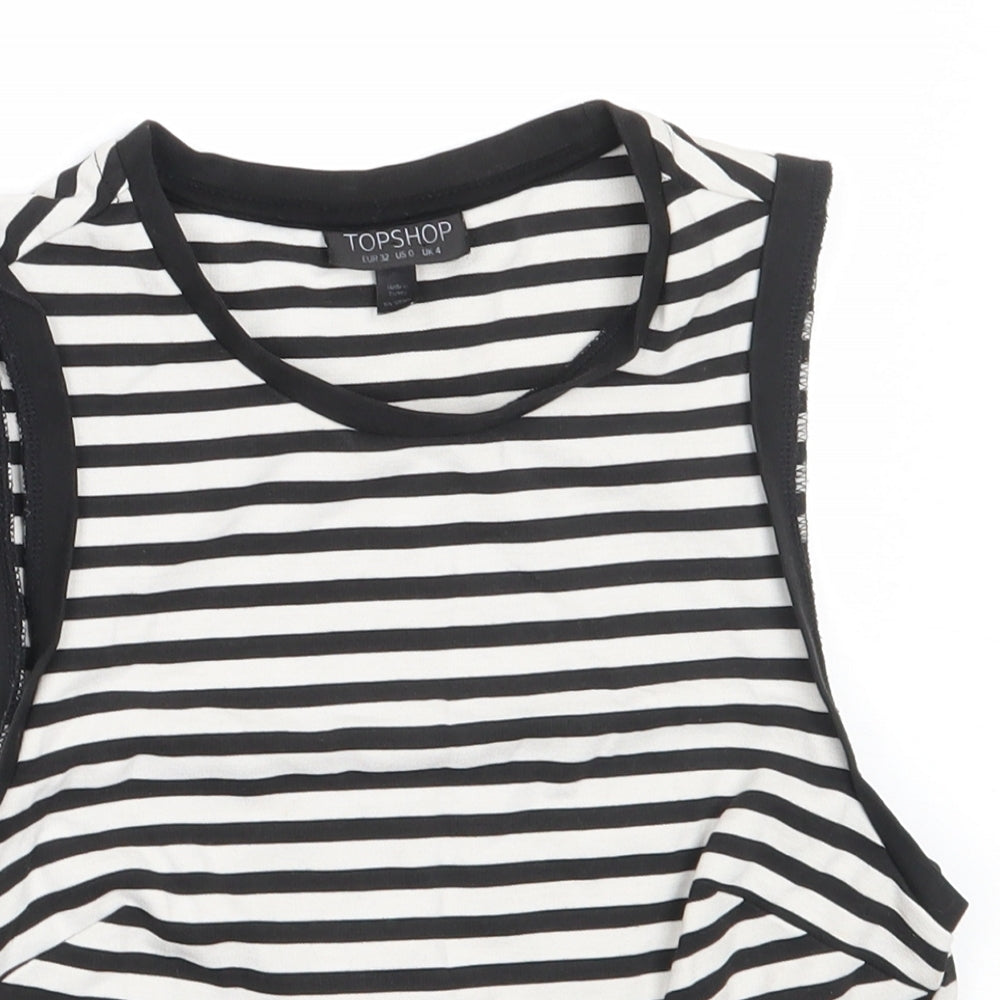 Womens UK Size 4 Topshop Black Basic Tank