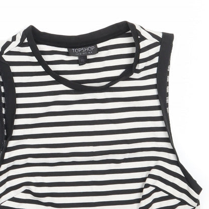 Womens UK Size 4 Topshop Black Basic Tank