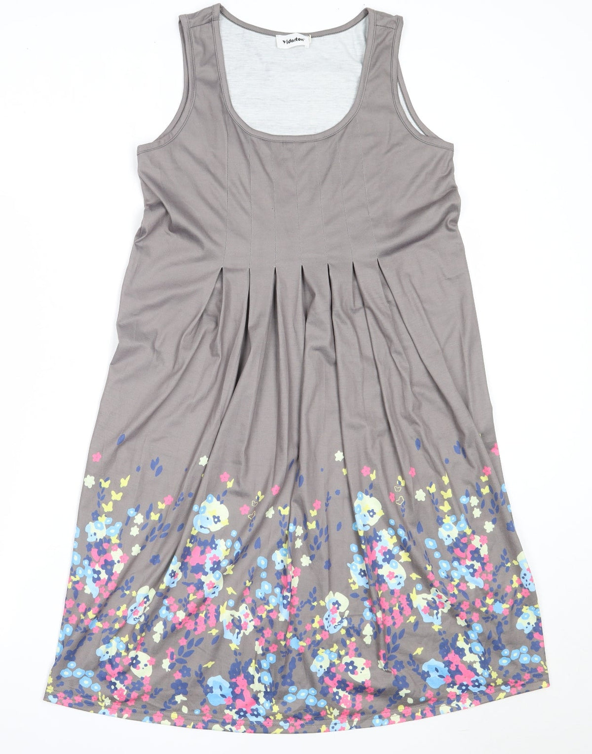 Yidarton Womens Grey  Polyester Shift  Size S  Round Neck