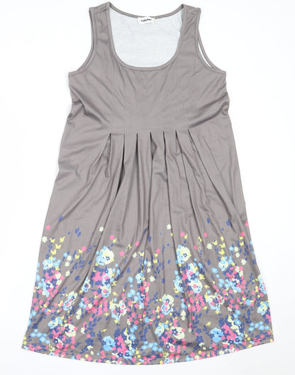 Yidarton Womens Grey  Polyester Shift  Size S  Round Neck